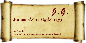 Jeremiás Gyöngyi névjegykártya